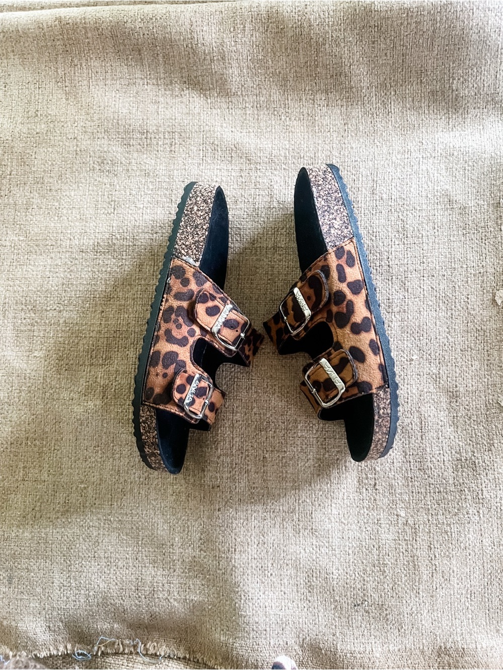 BNIB ANNA Glory-100 Leopard Faux Suede Buckle Slide Sandals 7.5 - Picture 2 of 6